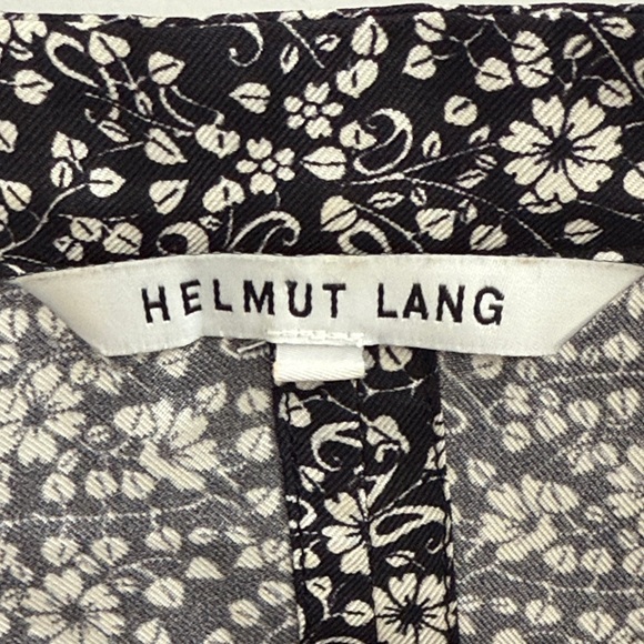 Helmut Lang Persian Floral Kimono Top Black and White Size Small 100% Silk - Picture 2 of 3